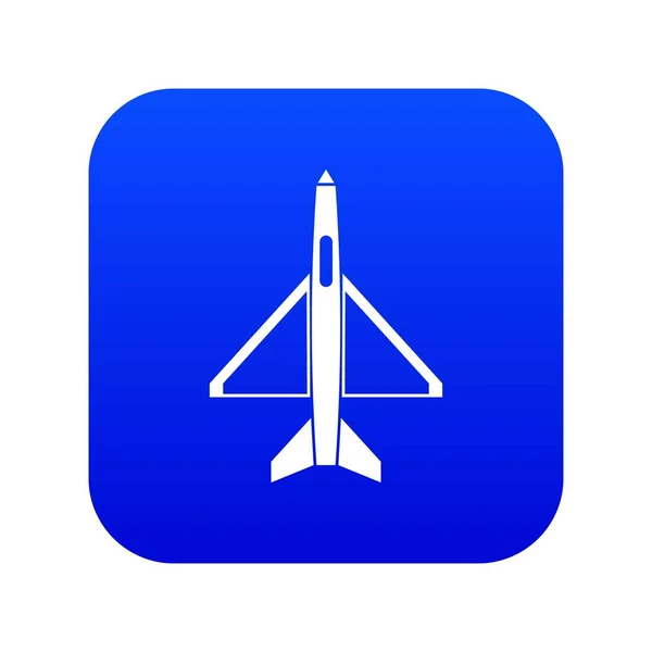 Icono de avión militar azul digital — Vector de stock