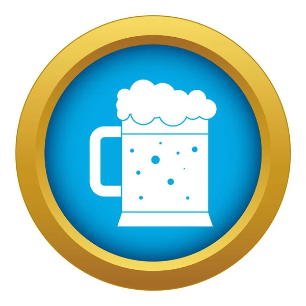 Icona tazza di birra vettoriale blu isolato — Vettoriale Stock