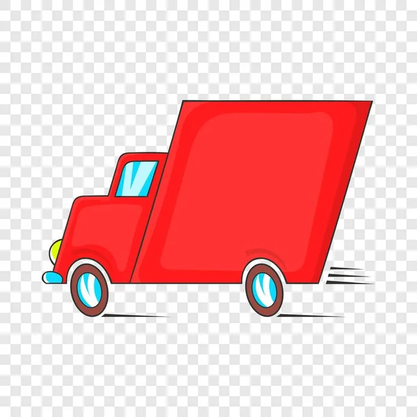 Icono rojo del coche de entrega en estilo de dibujos animados — Vector de stock