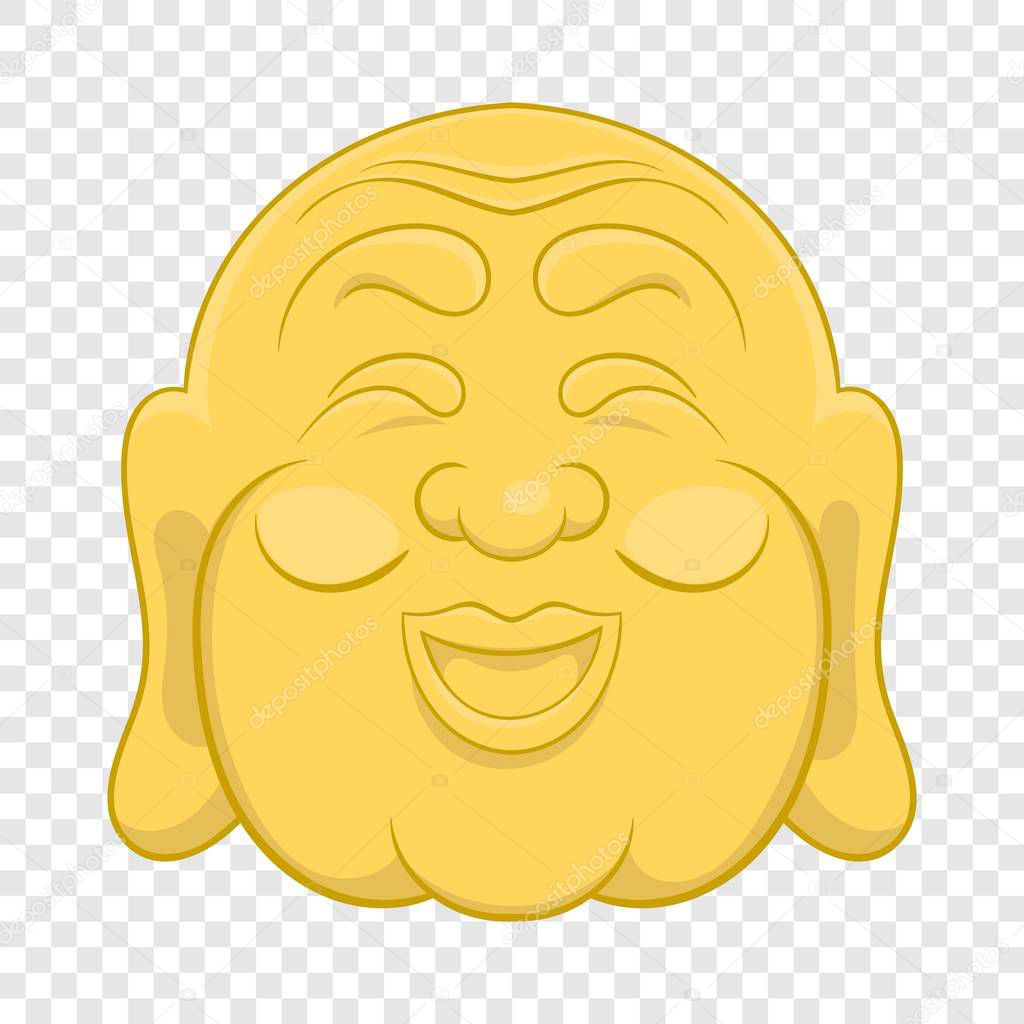 Budha head icon, cartoon style