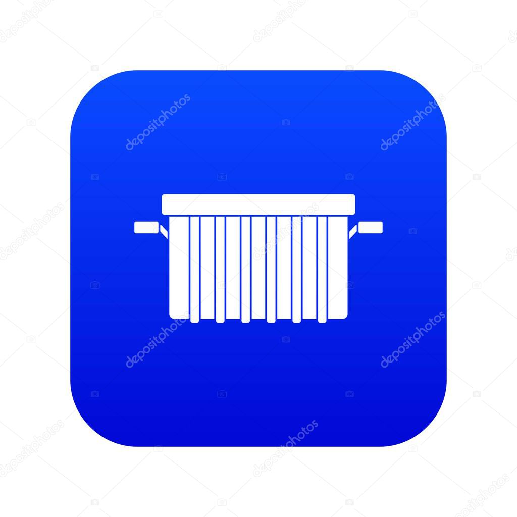 Garbage tank icon digital blue