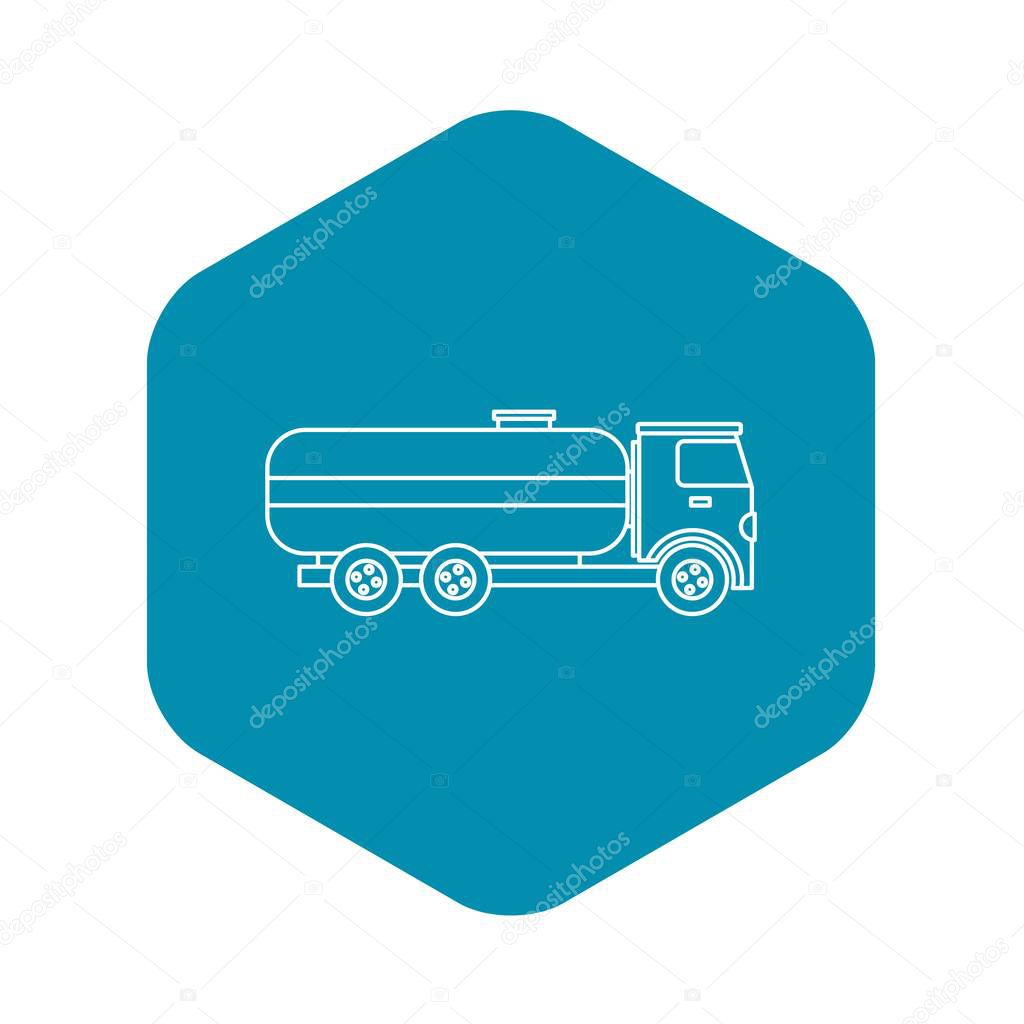Fuel tanker truck icon, outline style