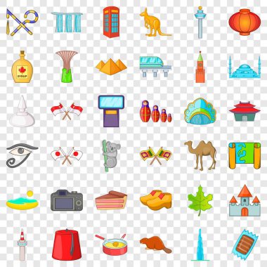 Landmark simgeler ayarla, tarzı çizgi film