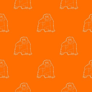 Orangutan desen vektör turuncu