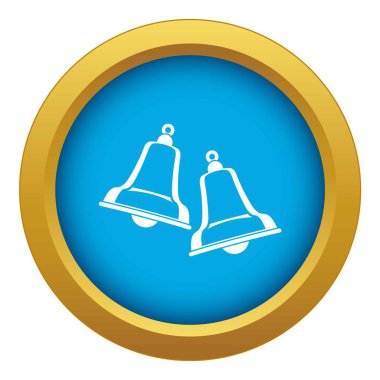 Çan mavi simge vektör izole