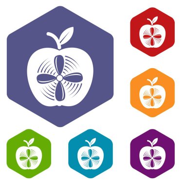 Altı yüzlü Apple simgeler vektör