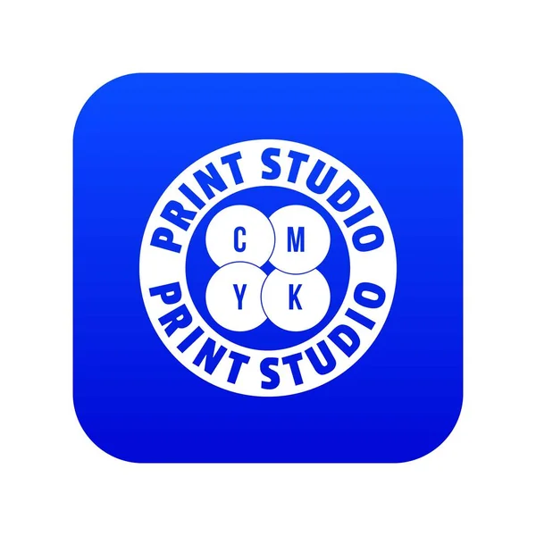 New print studio icon blue vector — Stock Vector