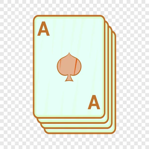 Ace of spades, playing cards icon, cartoon style — Stock Vector