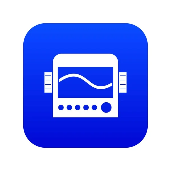 Icono de dispositivo químico azul digital — Vector de stock
