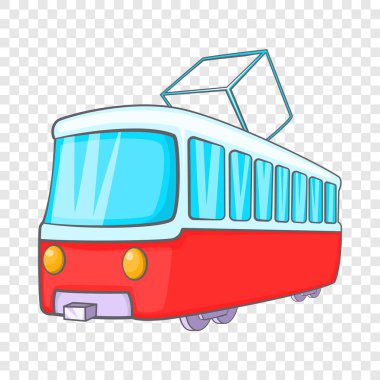 Karikatür tarzı simgesinde tramvay