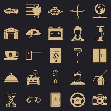 Ayarlanabilir anahtarı Icons set, basit tarzı