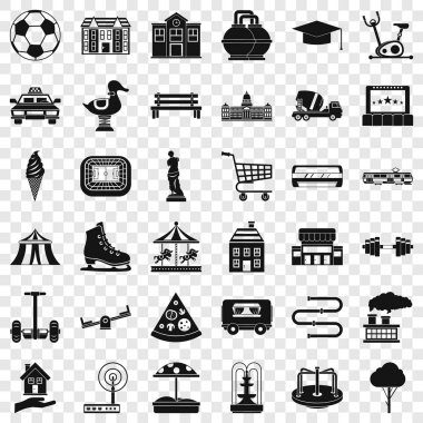 Kentsel Icons set, basit tarzı