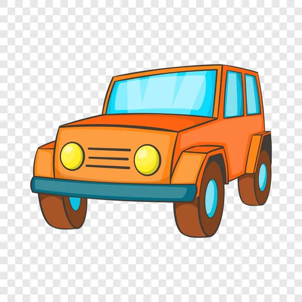 Orangefarbenes Jeep-Symbol im Cartoon-Stil — Stockvektor