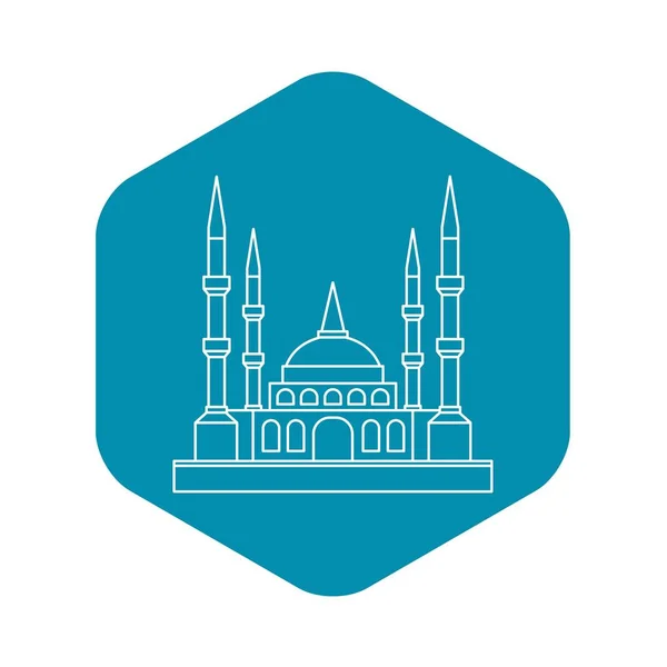 Ikone der muslimischen Moschee, Umrissstil — Stockvektor