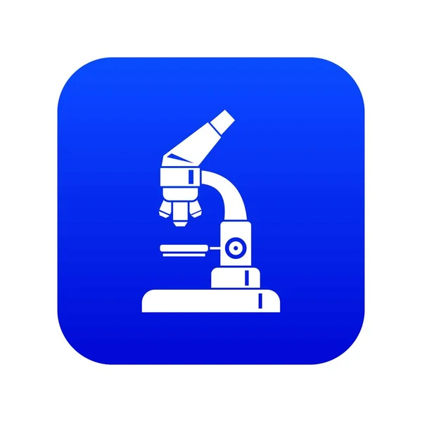 Icona del microscopio blu digitale — Vettoriale Stock