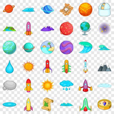 Evren Icons set, karikatür tarzı