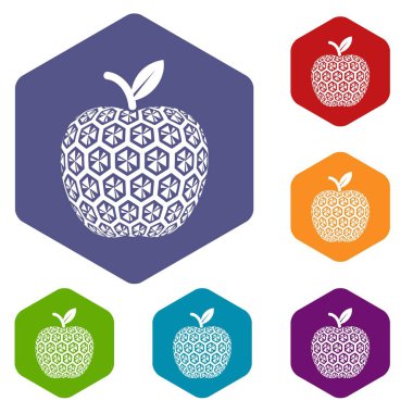 Altı yüzlü Nano apple simgeler vektör