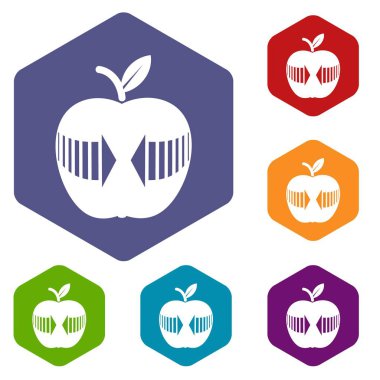 Altı yüzlü ok elma simgeler vektör