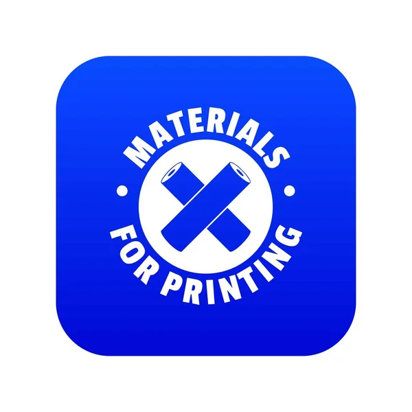Materiales para imprimir icono azul vector — Archivo Imágenes Vectoriales