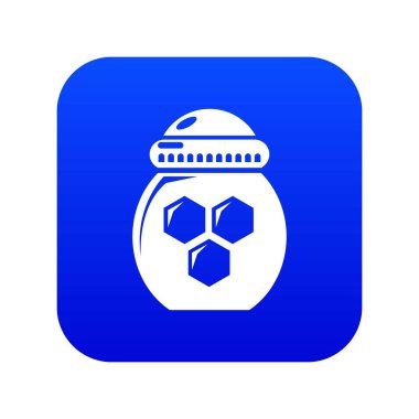 Kavanoz bal mavi simge vektör