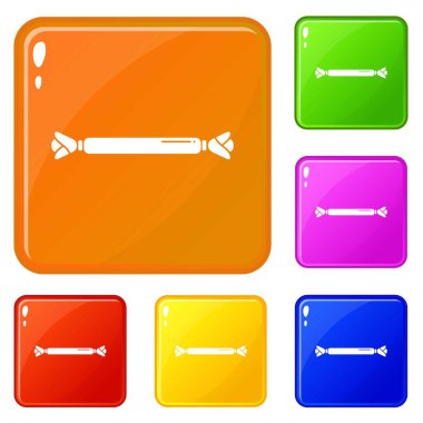 Uzun bonbon simgeler vektör renk ayarla