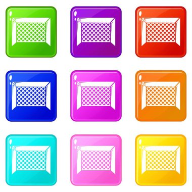 Hokey kapısı simgeler 9 renk koleksiyonu ayarla