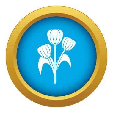 Çiçek mavi simge vektör izole