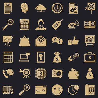 Online pazarlama Icons set basit tarzı