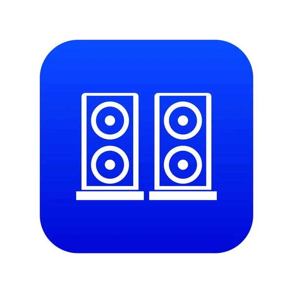 Ícone alto-falantes de música azul digital — Vetor de Stock