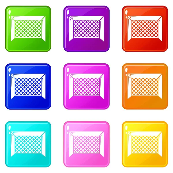 Hokey kapısı simgeler 9 renk koleksiyonu ayarla