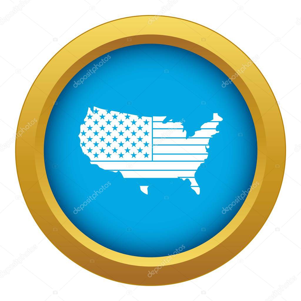 American map icon blue vector isolated on white background for any design