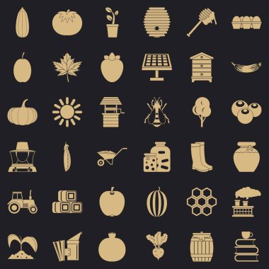 Yararlı vitamin Icons set, basit tarzı