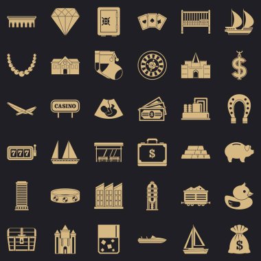 Finans Icons set, basit tarzı