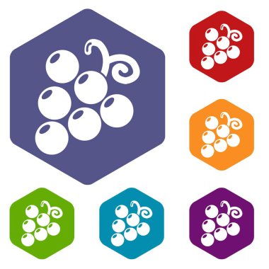 Altı yüzlü üzüm simgeler vektör