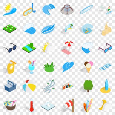 Su Icons set, izometrik stili