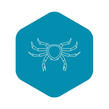 Yengeç deniz ürünleri simgesi, anahat stili