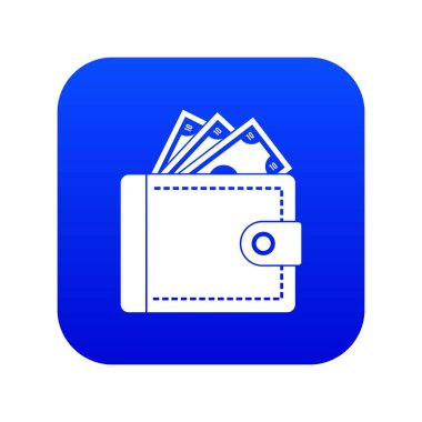 Çanta para simgesi dijital mavi