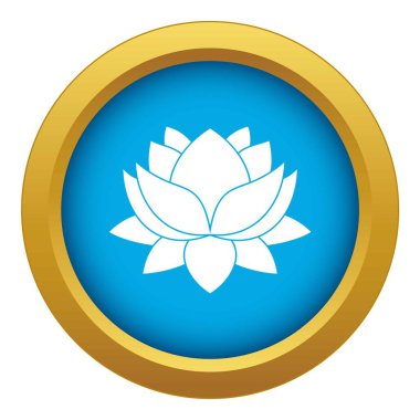 Nilüfer çiçek mavi simge vektör izole