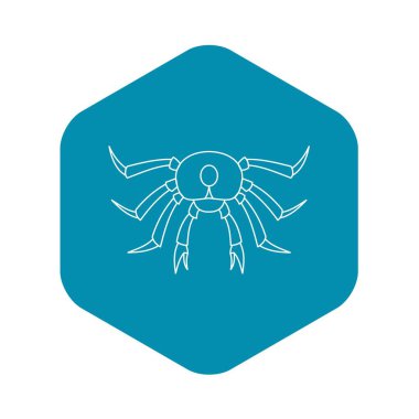 Deniz ürünleri Yengeç simgesi, anahat stili