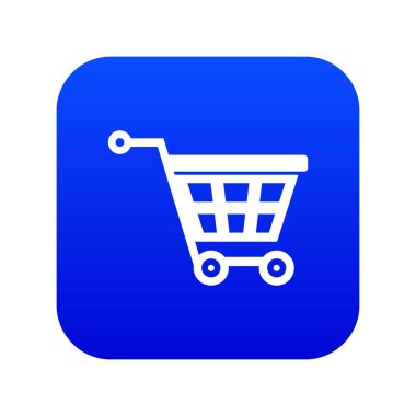 Sepet tekerlek simgesi dijital mavi