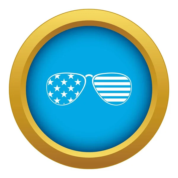 American gafas icono azul vector aislado — Vector de stock