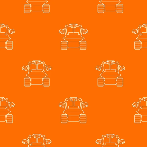 Robot collector pattern vector orange — Stock Vector