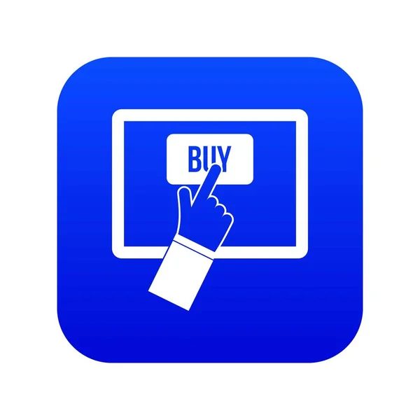 Icono de compras online azul digital — Archivo Imágenes Vectoriales