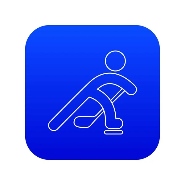 Hockeyspieler-Symbol blauer Vektor — Stockvektor