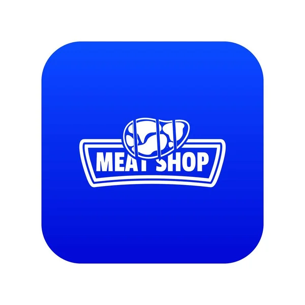 Синий вектор для мясного магазина — стоковый вектор