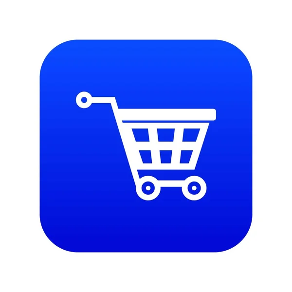 Basket on wheels icon digital blue — Stock Vector