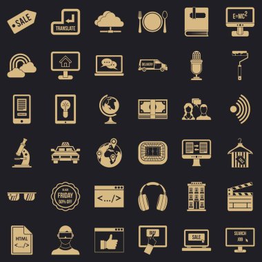 Web takvim Icons set, basit tarzı