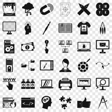 Web Tasarım simgeler kümesi, basit tarzı