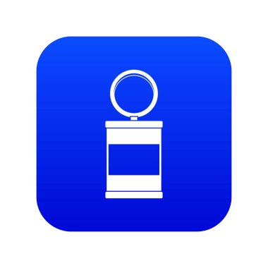 Çöp Kovası pedallı simgesi ile dijital mavi