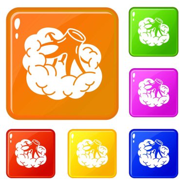 Eko brokoli simgeler vektör renk ayarla